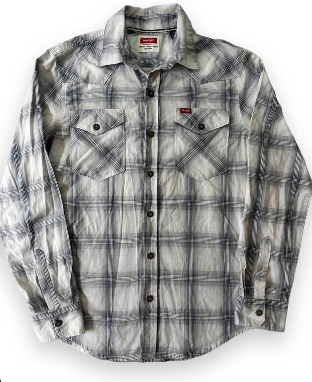 Men’s Wrangler Western Plaid Shirt Size Small